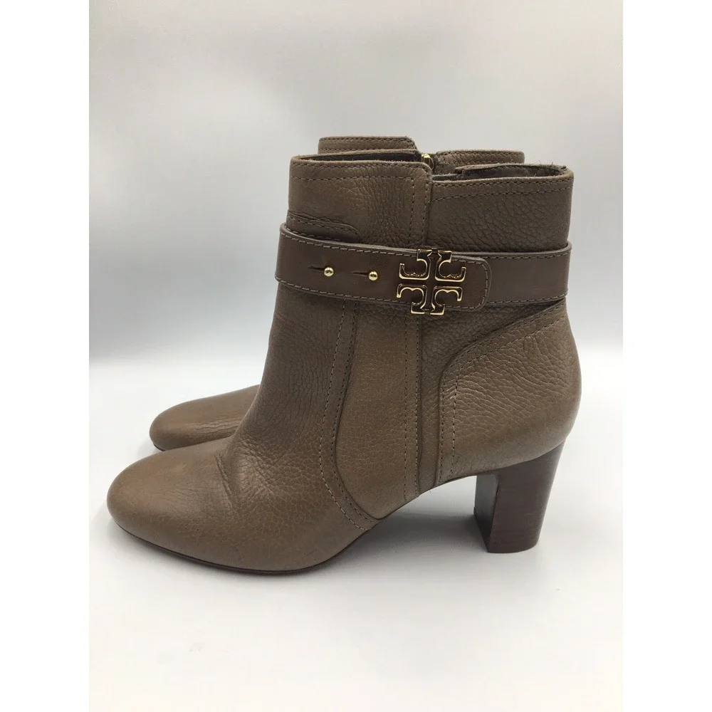 Tory Burch Bootie 9.5 M brown women's shoes Mid-Heel